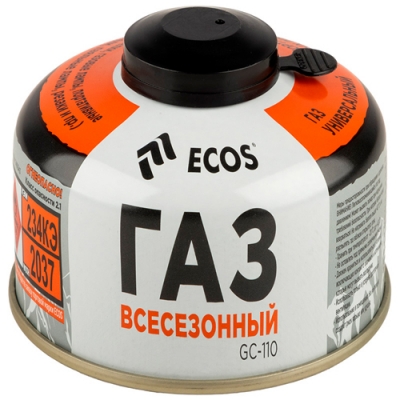 Газ в баллоне ECOS GC-110 (резьбовой, всесезонный, 110гр) (1уп=24шт)