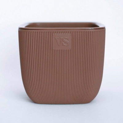 Горшок для цветов с дренажной системой "Фабио VipSet" 4,7 л шоколад (AMF-4,7-04)