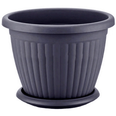 Горшок с поддоном Santino Кемер 19л антрацит (KSG8)