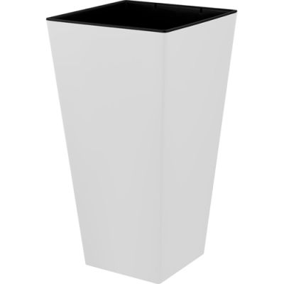 Горшок цветочный InGreen London CUBE 300х300х564мм 34л c дренаж. вставкой белоснежный жасмин IG7804