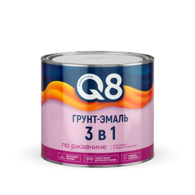 Грунт-эмаль по ржавчине Formula Q8 шоколадная 1,8 кг