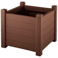 Кашпо большое садовое напольное "Прованс" арт.3731-МТ003 квадратное 530х530х470мм (шоколад)