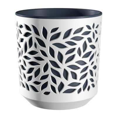 Кашпо Leaves ВМС 1,25л цвет Белый/Антрацит КШ-9829 Кашпо Leaves ВМС 1,25л цвет Белый/Антрацит КШ-9829