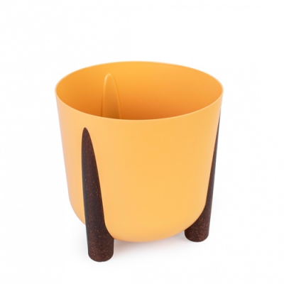 Кашпо на ножках Жардин Альтернатива 9л с дренажной вставкой горчичный (уп.4) М9126