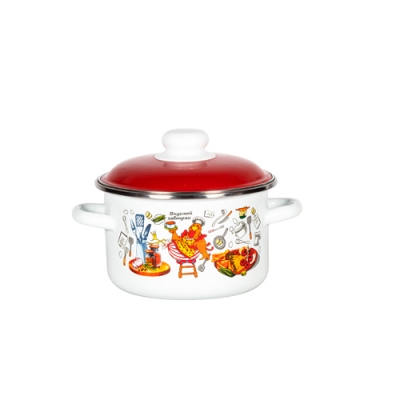 Кастрюля цил. 2л, белосн.,Завтрак , 6RD161M