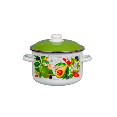 Кастрюля цил. 5,5л, белосн., Авокадо, 6RD221M