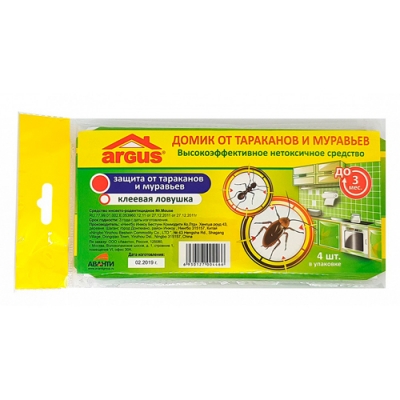 Клеевая ловушка от тараканов (домик) 4шт/24/144 ARGUS AR-4466