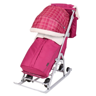 Коляска комбинированная Nika Ника детям 7-5Н НД7-5Н/В вишневый в клетку