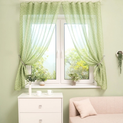 Комплект тюля LEGRAND Ронда кристалон 140*170 с подхватами зеленый ГП (2 шт.)