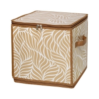 Короб складной на молнии "Листья", д300 ш300 в300, бежевый арт.ESH22 SL