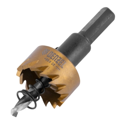 Коронка по металлу HSS, 25 мм, нитридтитановое покрытие //Denzel арт.724104