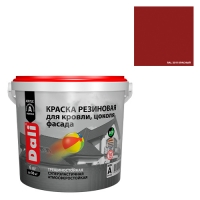 Краска резиновая для кровли, цоколя, фасада DALI красный - 6 кг (65191) Краска резиновая для кровли, цоколя, фасада DALI красный - 6 кг (65191)