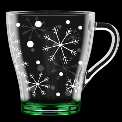 Кружка для чая 250мл. арт.1649-ГН9 "Снегопад"(зеленый) Кружка для чая 250мл. арт.1649-ГН9 "Снегопад"(зеленый)