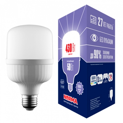 Лампа светодиодная, матовая LED-M80-50W/6500K/E27/FR/NR UL-00006792