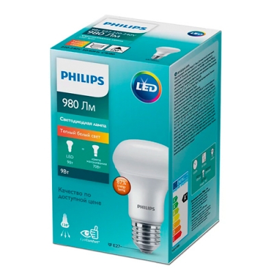 Лампа светодиодная PHILIPS ESS LEDspot 9W 980lm E27 R63 827 Лампа светодиодная PHILIPS ESS LEDspot 9W 980lm E27 R63 827