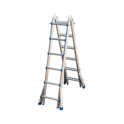 Лестница ТТ46 алюминиевая шарнирная телескопическая 4x6