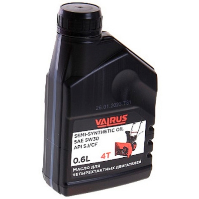 Масло 4-х тактное VALRUS SAE 5W30 API SJ-CF, 0.6л