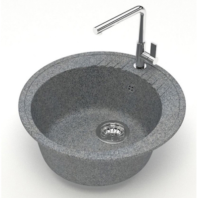 Мойка GranAlliance G-14 (d-510 мм) графит с сифоном