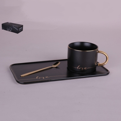 Набор чайный 1/3 200мл, Love (black) 7481
