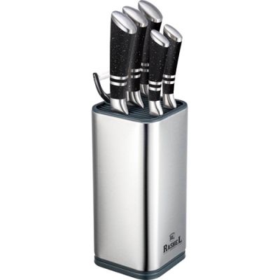 Набор ножей 7 предметов на подставке, нержавеющая сталь (R-0220) "МАРУСЯ"