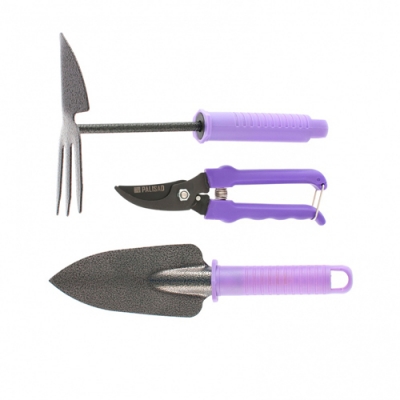 Набор садового инструмента с секатором, пластиковые рукоятки, 3 предмета, STANDARD// Palisad арт.629