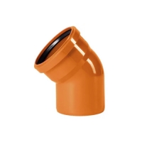 Отвод канализационный наружн. TEBO 160 45 градусов (рыжий) RU-TB ПП Отвод канализационный наружн. TEBO 160 45 градусов (рыжий) RU-TB ПП