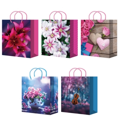 Пакет подарочный 26х33+14см ламинированный, Premium (LP3224-3228 Микс) (х10/200) ПБР60179