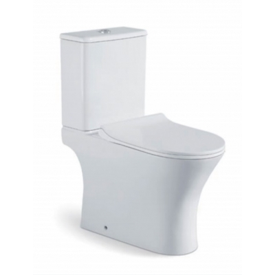 Унитаз-компакт EvaGold EG313 безободковый, сиденье тонкое ДП, крепления, арматура, горизонт. выпуск