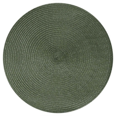 Салфетка для стола полимер, 38х38 см, круглая, светло-зеленая, Y4-4369 (387059)