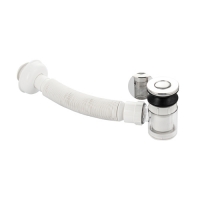 Сифон для раковины, автомат, с сеткой отстойником и гофрой, пластик АБС с хромир выпуск САНАКС 4011