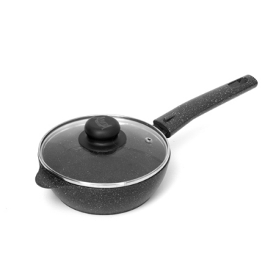 Сковорода "Уля" d.160х55мм, Съем.руч, Стекл. крыш.с пласт. руч.,ПК арт.21402