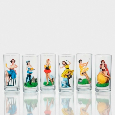 Стакан 300мл. 6шт. арт.148-Д "Pin-up girls"