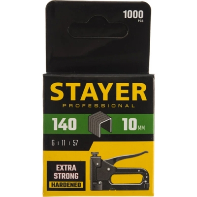 STAYER тип 140 (G/11/57), 10 мм, 1000 мм, калибр 20GA, скобы для степлера, Professional (31610-10) 3