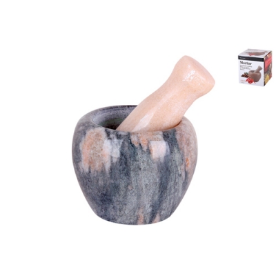 Ступка с пестиком 8х10см крем., мрамор 5030