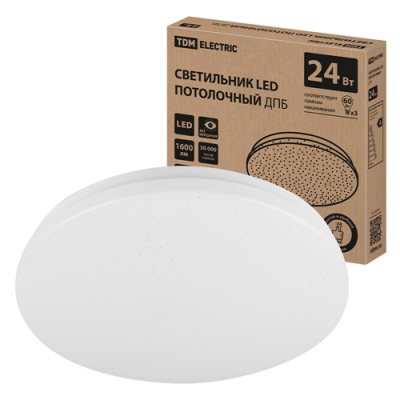 Светильник LED потолочный ДПБ 02, 24 Вт, 6000 К, Звездное небо, TDM (SQ0329-9016)
