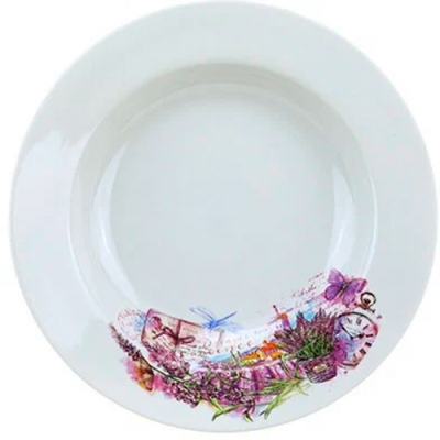 Тарелка глубокая диам. 240 мм Гладкий край Прованс (новый) (фарфор) , р.4