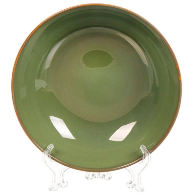 Тарелка суповая, керамика, 20 см, круглая, Verde, Daniks, зеленая (435547)