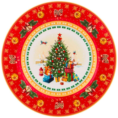 Тарелка закусочная lefard "Елка" 20,5 см красная 85-1604