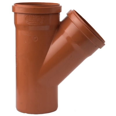 Тройник канализационный наружняя TEBO 160-110 45 град (рыжий) RU-TB ПП