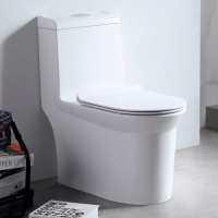 Унитаз-моноблок EvaGold SM9610R безободковый, сиденье тонкое ДП, арматура (с гофрой и подводкой)