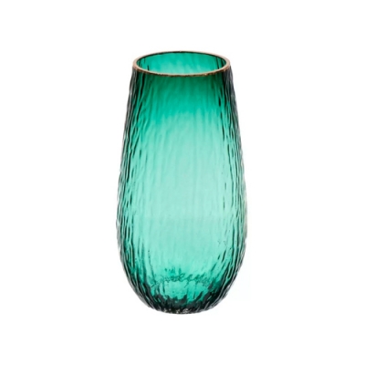 Ваза стекло, настольная, 27 см, Y6-6357, с золотой отводкой (426357)