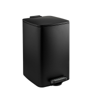 Ведро из нерж стали, с педалью, квадратное, 16 литров, крышка микролифт, цвет ЧЁРНЫЙ САНАКС 10816-В