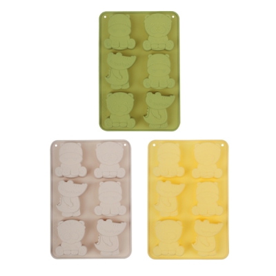 VETTA Форма для выпечки 6 ячеек 23,5х16х2см "Зверята", силикон, 3 цвета