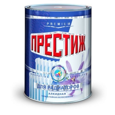Эмаль акриловая термостойкая для металла и радиаторов отопления Престиж белая 0,4 кг.