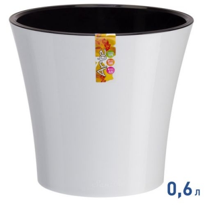 Горшок для цветов АРТЕ 0,6 л. Цвет белый-черный (АРТ 0,6 Б-Ч) Горшок для цветов АРТЕ 0,6 л. Цвет белый-черный (АРТ 0,6 Б-Ч)