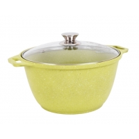 Кастрюля-жаровня 4л со стеклянной крышкой, АП линия Trendy style (lime) Kukmara
