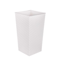 Кашпо напол. Ротанг со встав.(220х220х415мм)(белый) М6825