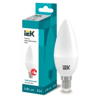 Лампа светодиодная ECO C35 свеча 5Вт 230В 4000К E14 IEK арт.LLE-C35-5-230-40-E14