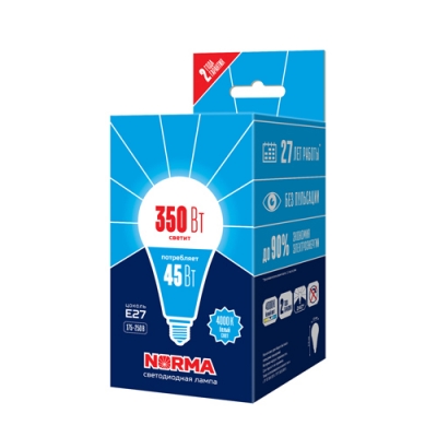 Лампа светодиодная LED-A120-45W/4000K/E27/FR/NR Белый свет (4000K) (UL-00005611) Лампа светодиодная LED-A120-45W/4000K/E27/FR/NR Белый свет (4000K) (UL-00005611)