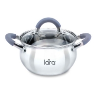 LR02-484 Кастрюля LARA (нерж) BELL 24x13,5см, 6,1л, капсулир индукц дно,стеклян. крышка LR02-484 Кастрюля LARA (нерж) BELL 24x13,5см, 6,1л, капсулир индукц дно,стеклян. крышка